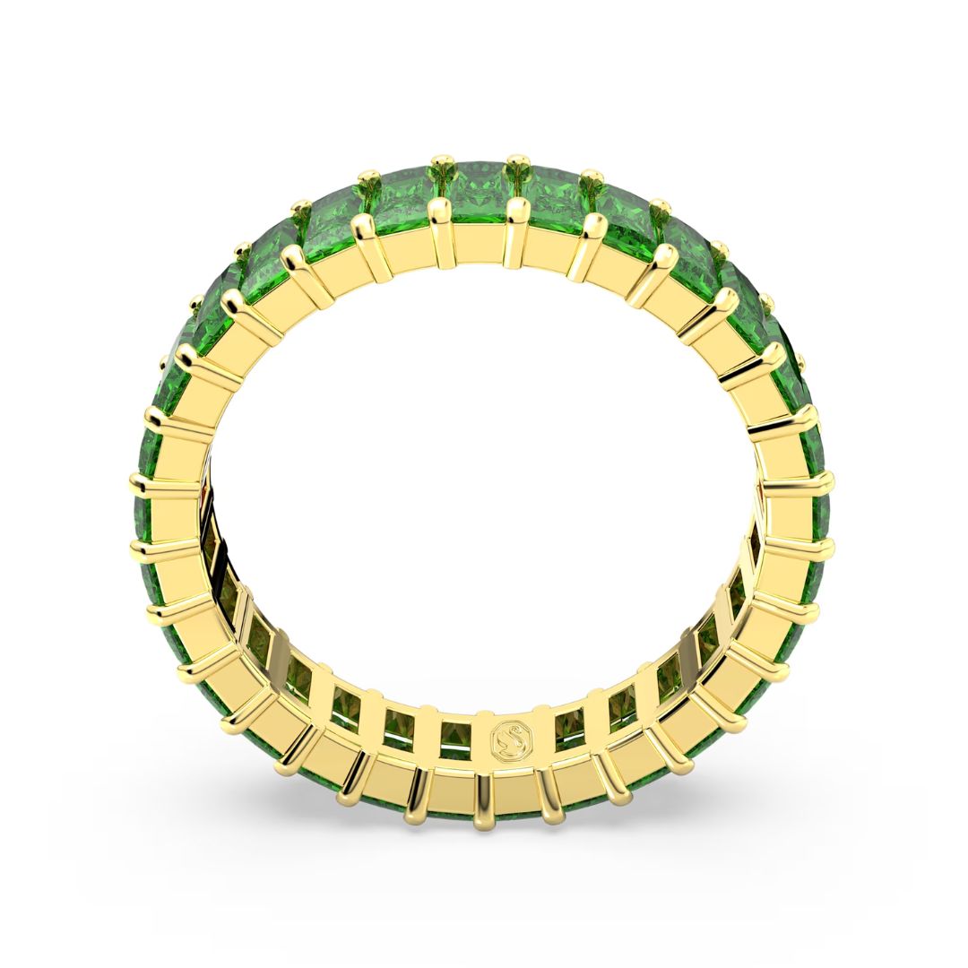 Swarovski Matrix sormus, keltakullanväri ja vihreät kristallit, 5648913