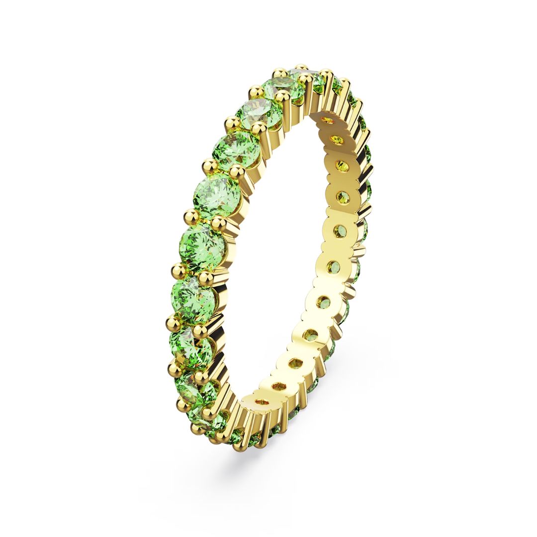 Swarovski Matrix Ring, Yellow Gold-Tone and Green Crystals, 5658660