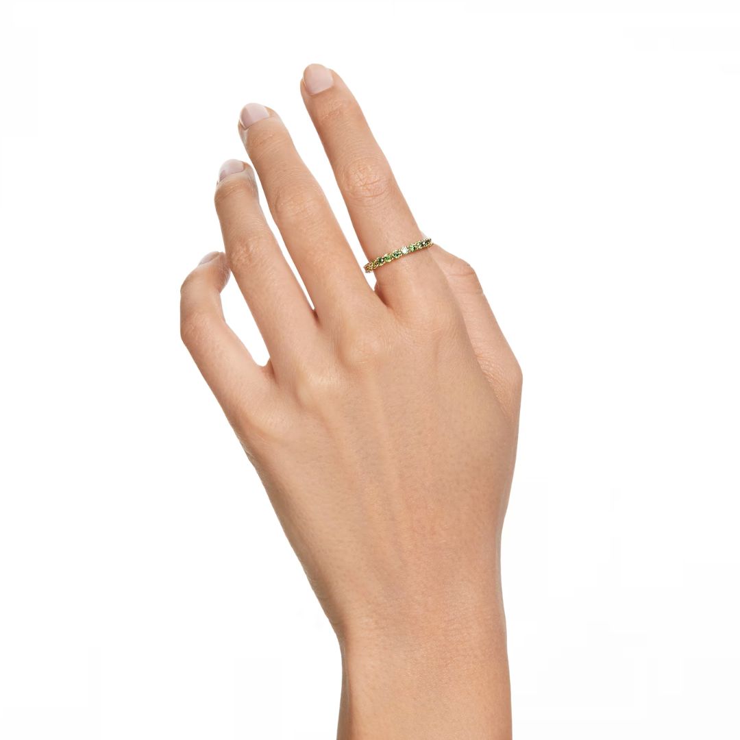 Swarovski Matrix sormus, keltakullanväri ja vihreät kristallit, 5658660