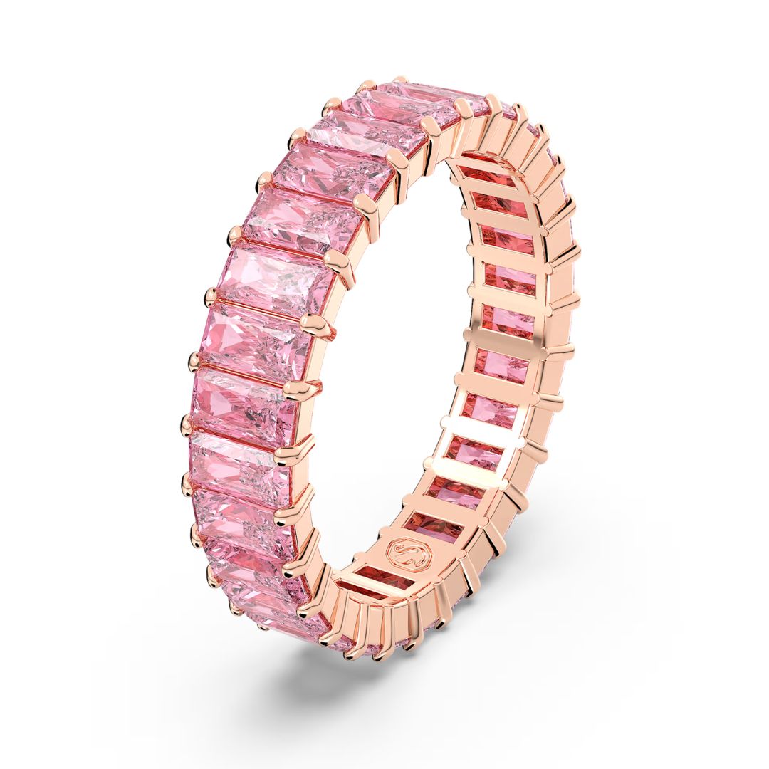 Swarovski Matrix sormus, ruusukullanväri ja vaaleanpunaiset kristallit, 5648286