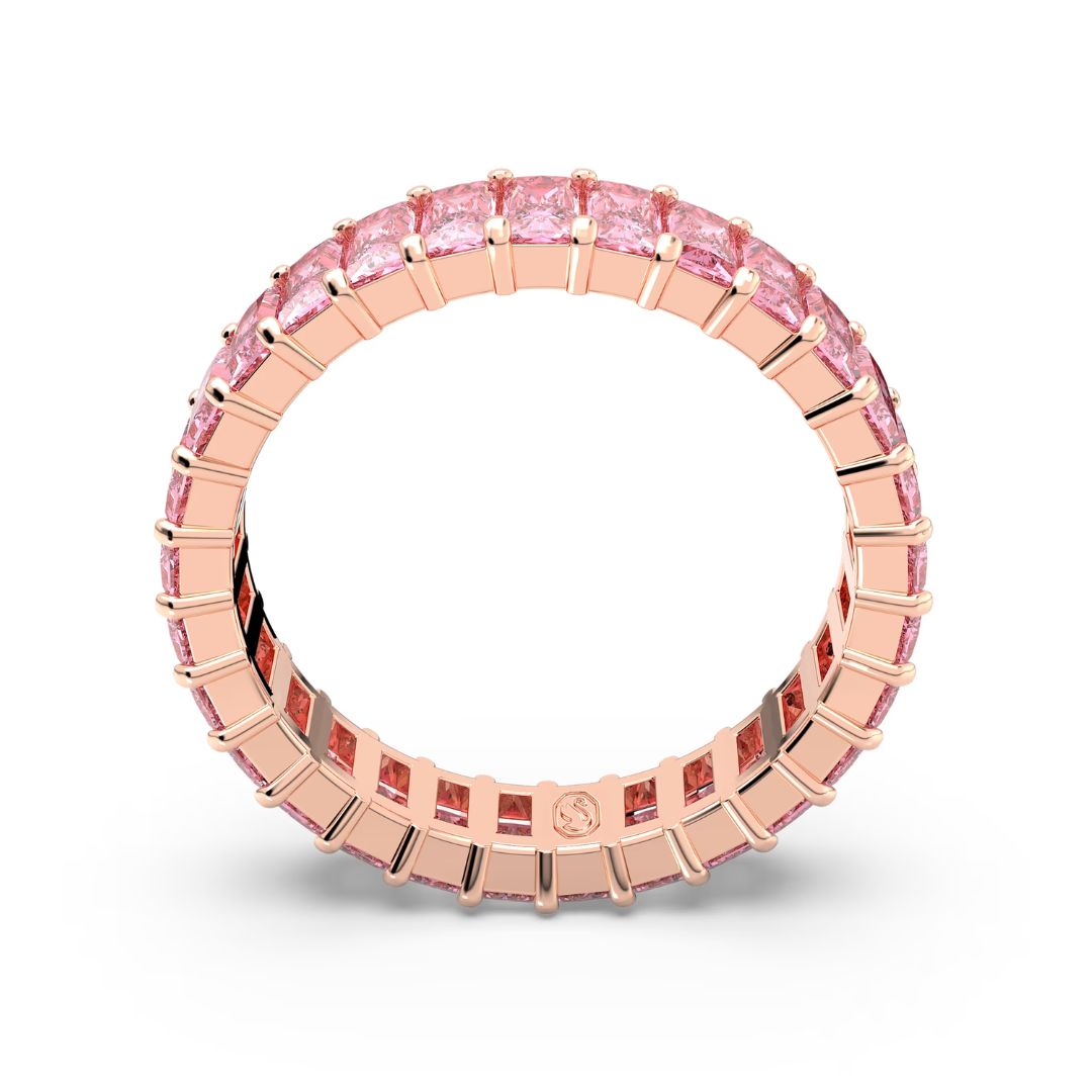 Swarovski Matrix sormus, ruusukullanväri ja vaaleanpunaiset kristallit, 5648286