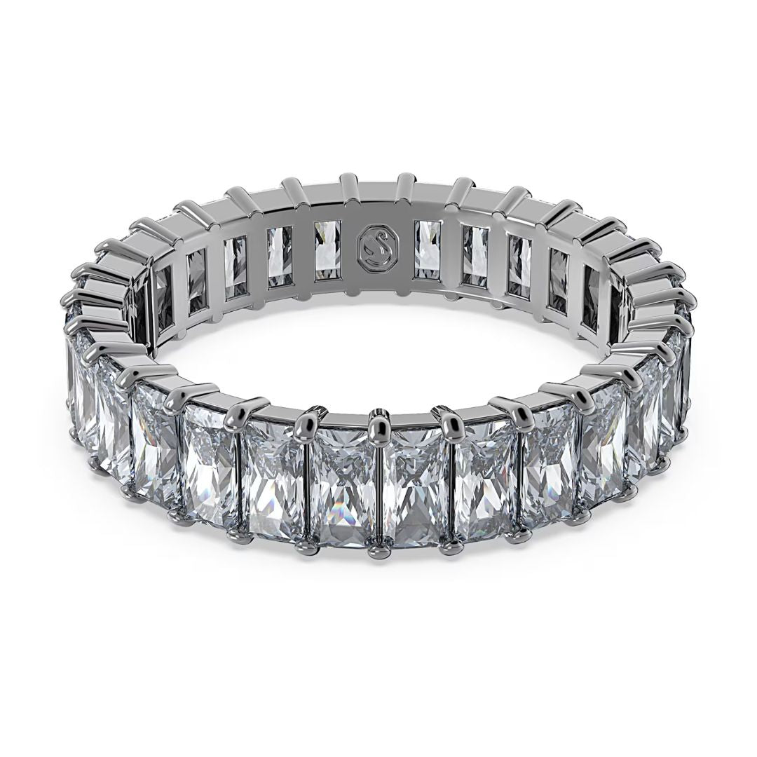Swarovski Matrix sormus, tumma metalli ja kirkkaat kristallit, 5648916