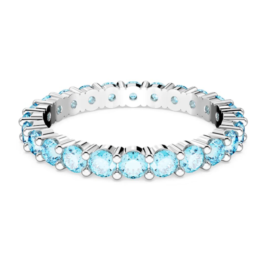 Swarovski Matrix sormus, vaalea ja siniset kristallit, 5658672