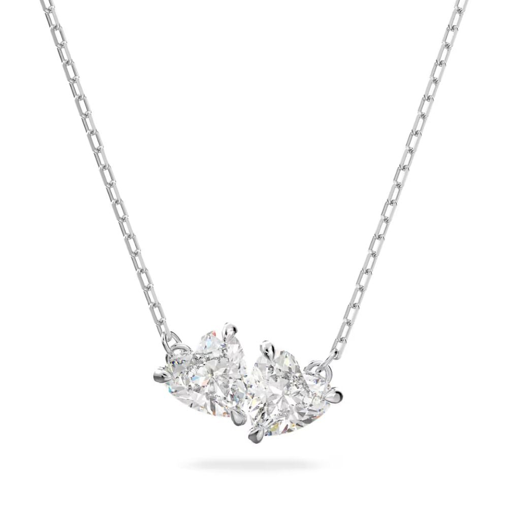 Swarovski Mesmera Twin Hearts necklace, clear stones, 5517117
