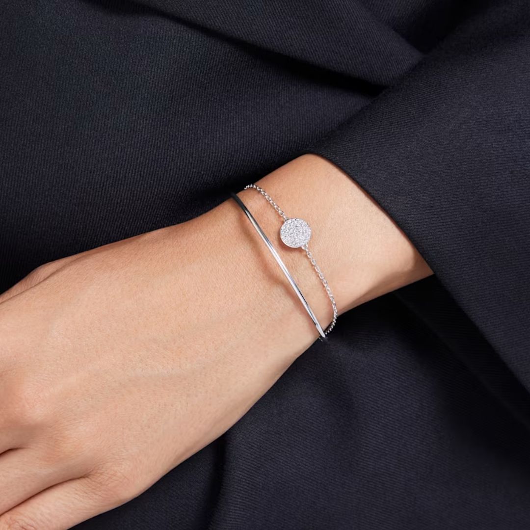 Swarovski Meteora rannerengas, vaalea metalli ja kirkkaat kristallit 5683447