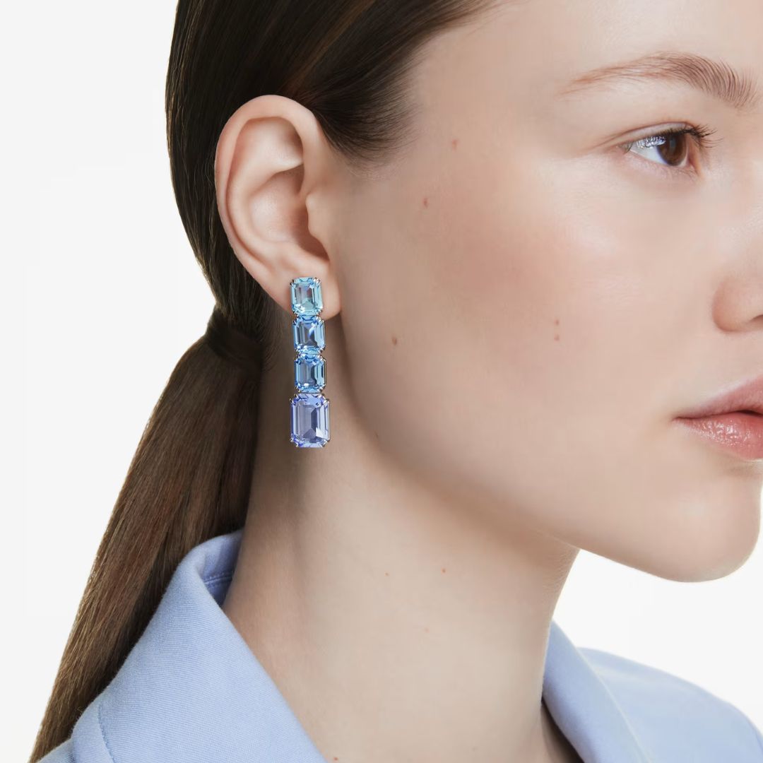 Swarovski Millenia Drop korvakorut, vaalea metalli ja siniset kristallit, 5696516