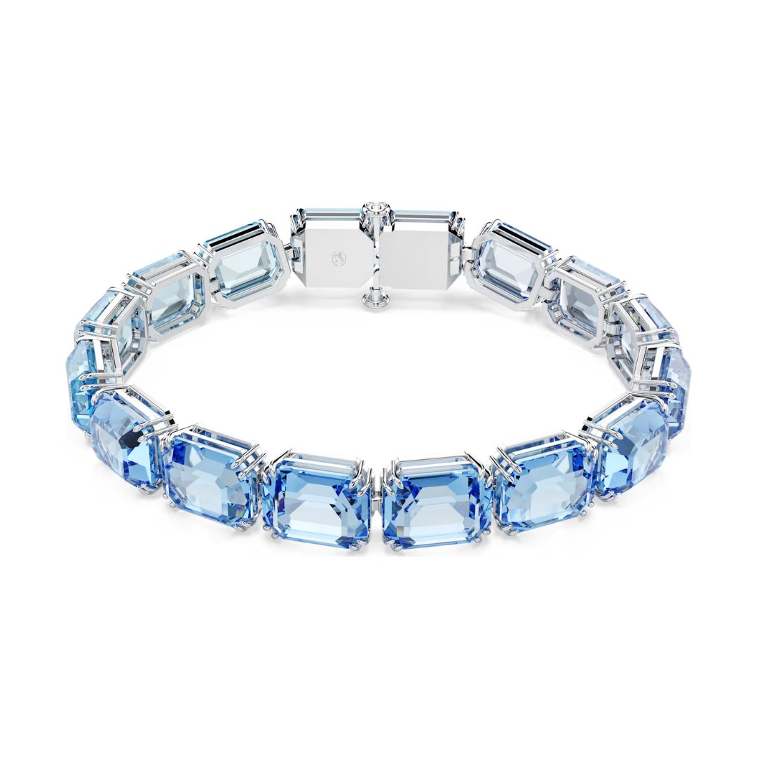 Swarovski Millenia Tennis Bracelet, Rhodium-Plated and Blue Crystals 5