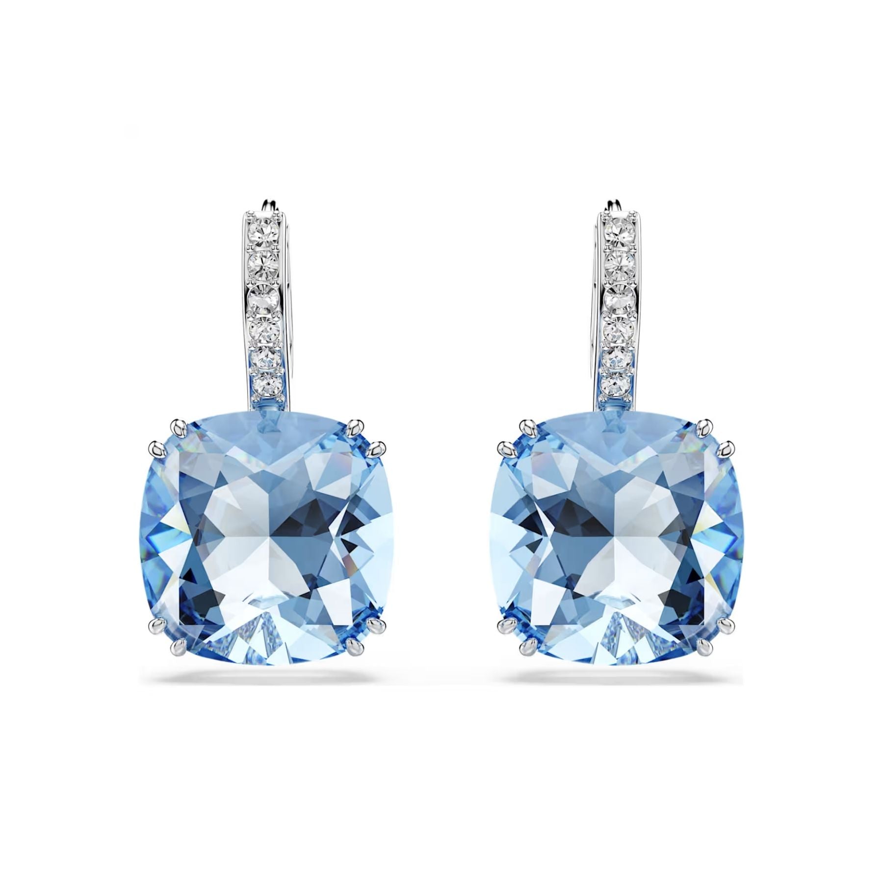Swarovski Millenia Earrings, Rhodium Plated and Blue Crystals, 5756150