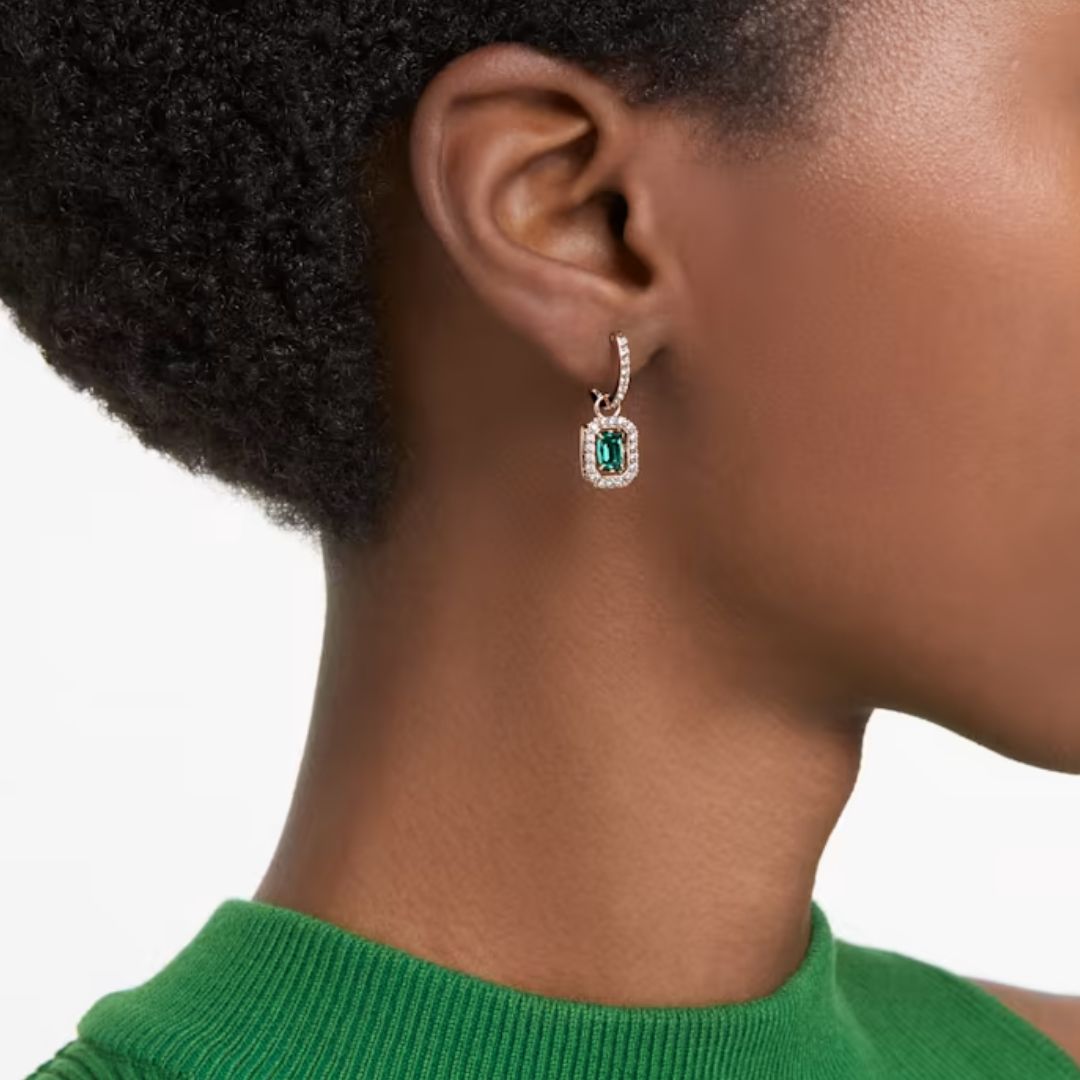 Swarovski Millenia korvakorut, ruusukullanväri ja vihreät kristallit, 5650068