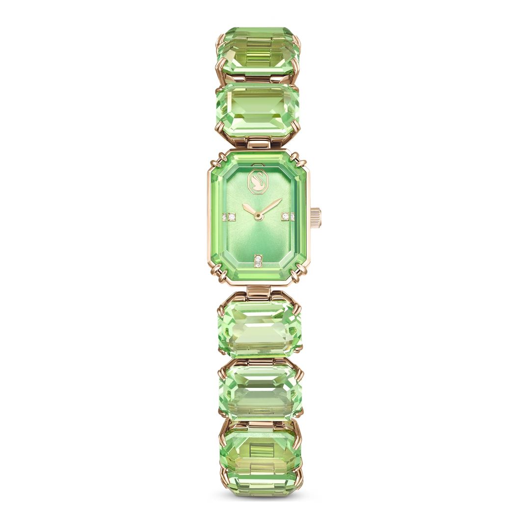 Swarovski Millenia Octagon Watch, Champagne Gold-Tone and Green Crysta