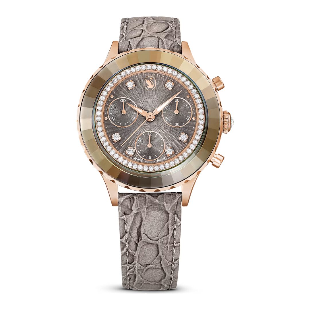 Swarovski Octea Chrono Watch, Rose Gold-Tone and White Crystals, 56711