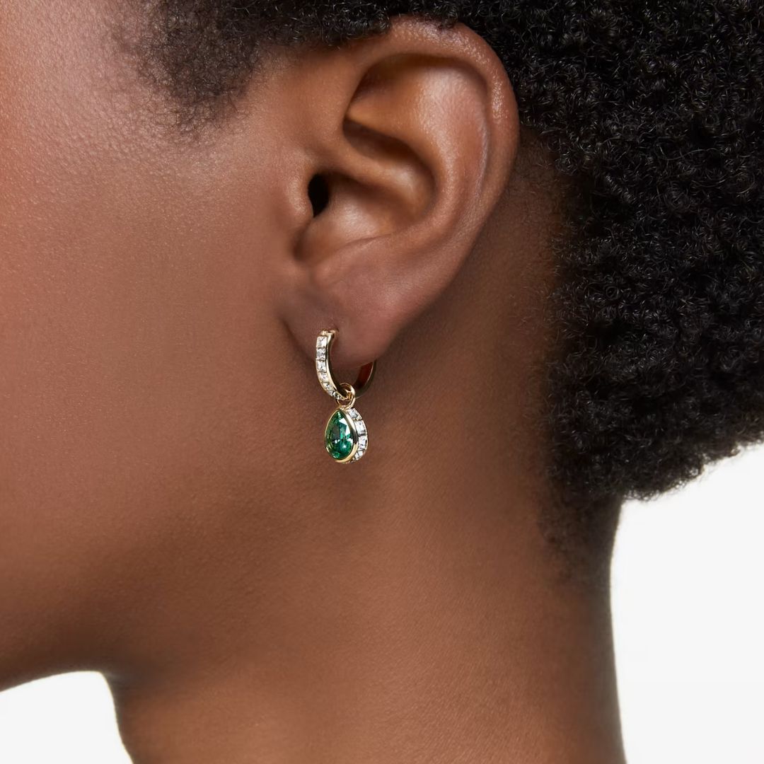 Swarovski Stilla korvakorut, keltakullanväri ja vihreät kristallit, 5662922
