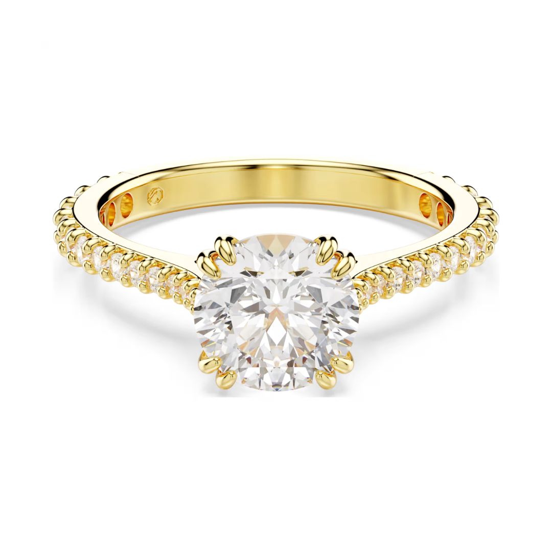 Swarovski Stilla sormus, keltakullanvärinen ja kirkkaat kristallit
