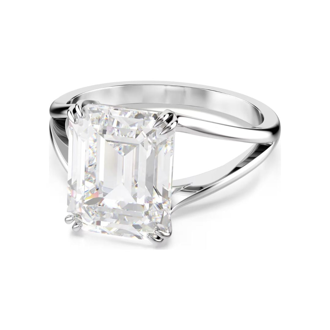 Swarovski Stilla sormus, vaalea metalli ja kirkas kristalli