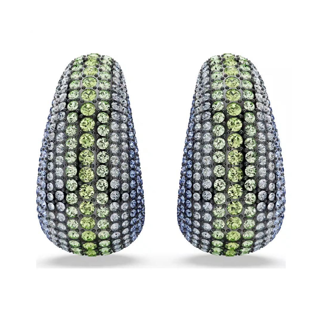 Swarovski Sublima Clip korvakorut, isot, tumma metalli ja eri väriset kristallit 5689592