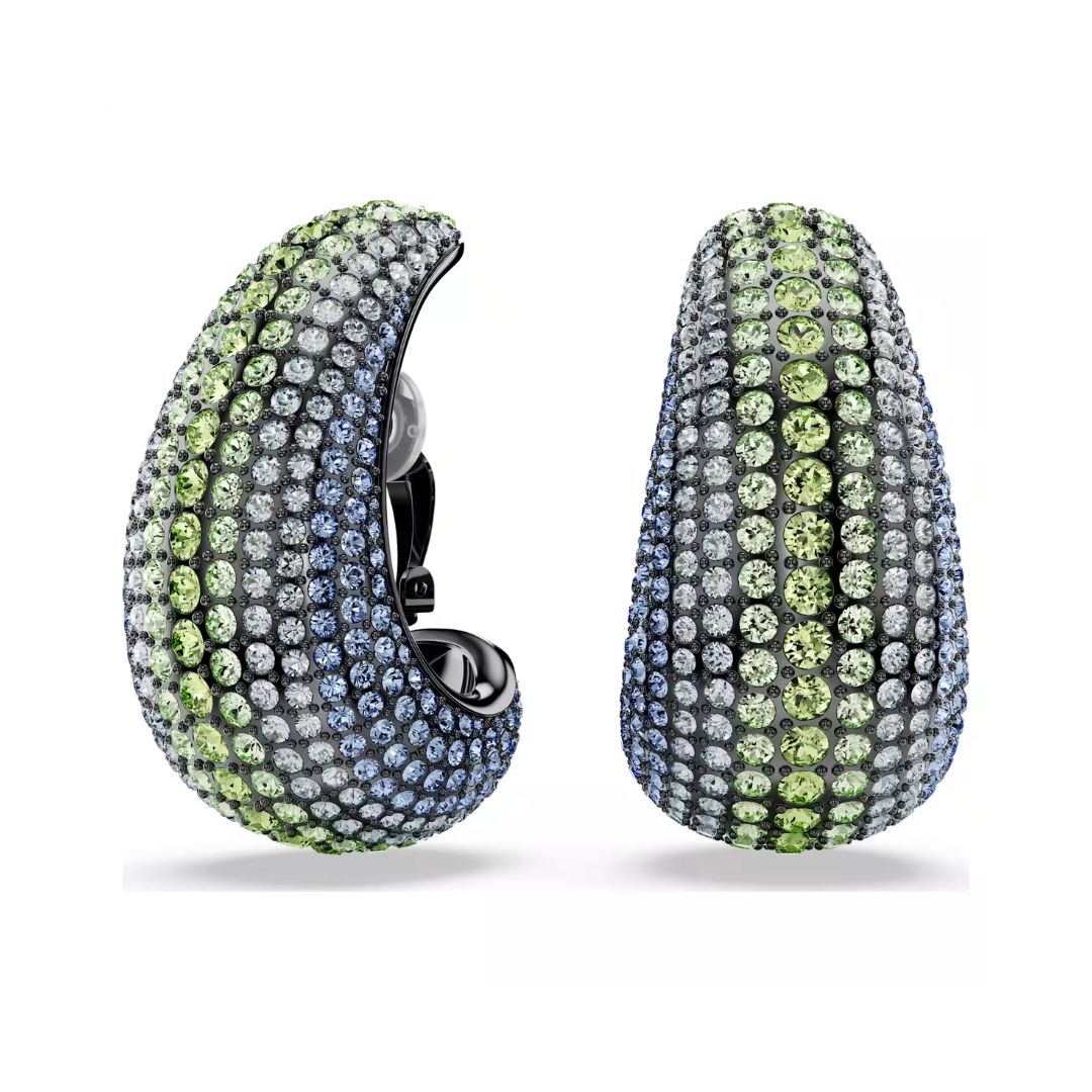 Swarovski Sublima Clip korvakorut, isot, tumma metalli ja eri väriset kristallit 5689592