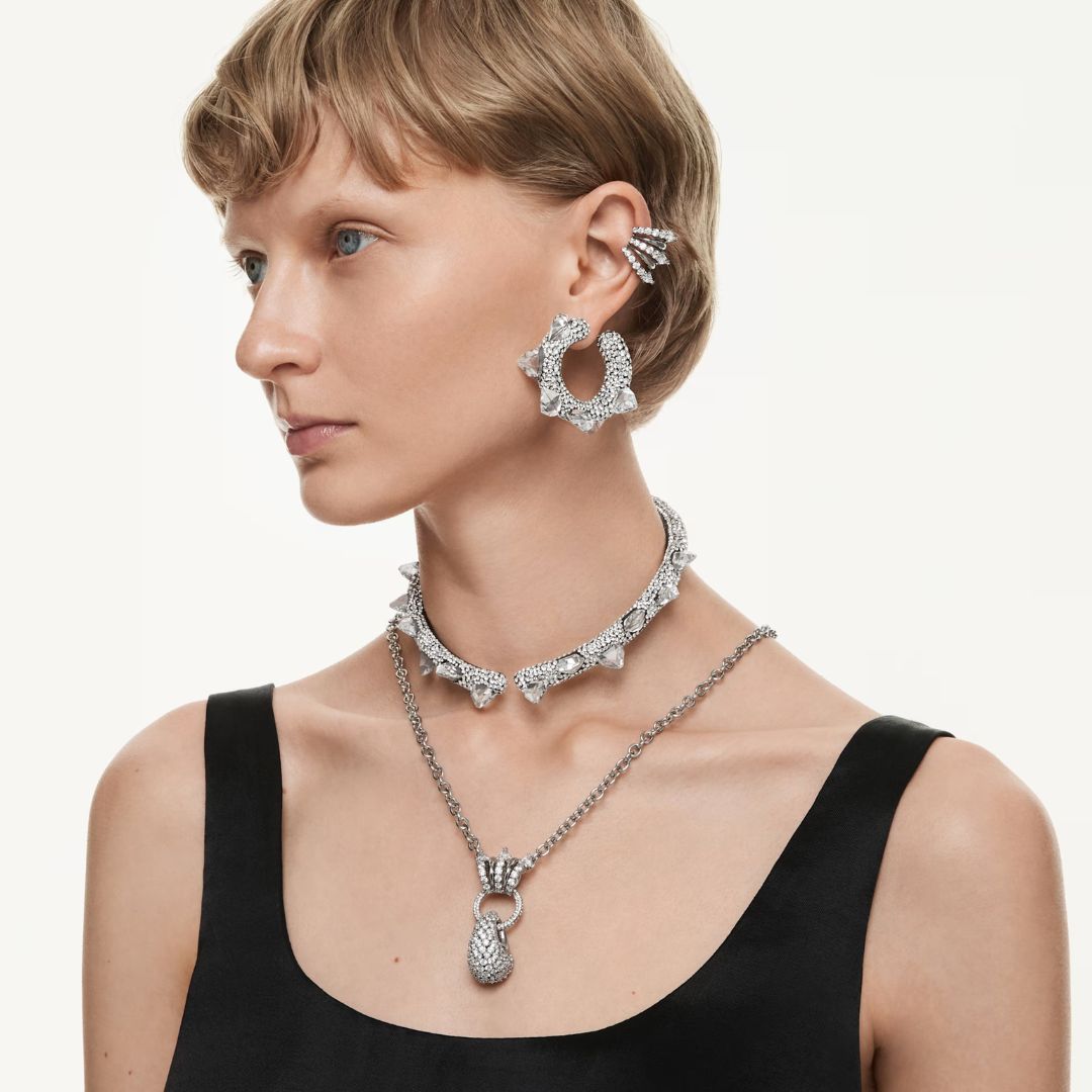 Swarovski Sublima ear cuff korvakorut, tumma metalli kirkkailla kristalleilla 5723186