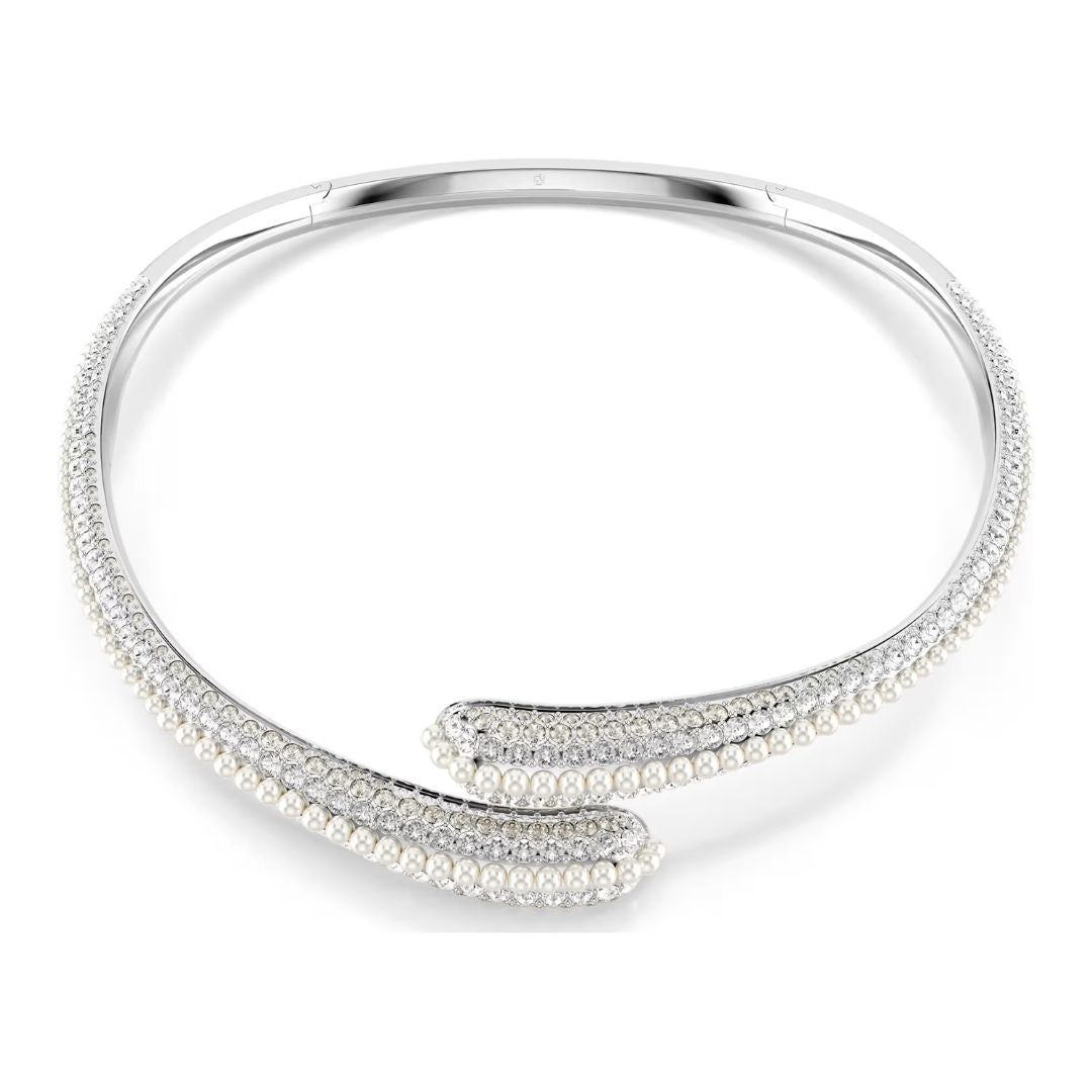 Swarovski Sublima kaulakoru, vaalea metalli kirkkailla kristalleilla ja valkoisilla helmillä 5692110