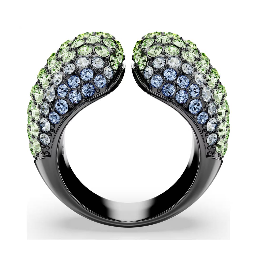 Swarovski Sublima sormus, tumma metalli ja eri väriset kristallit