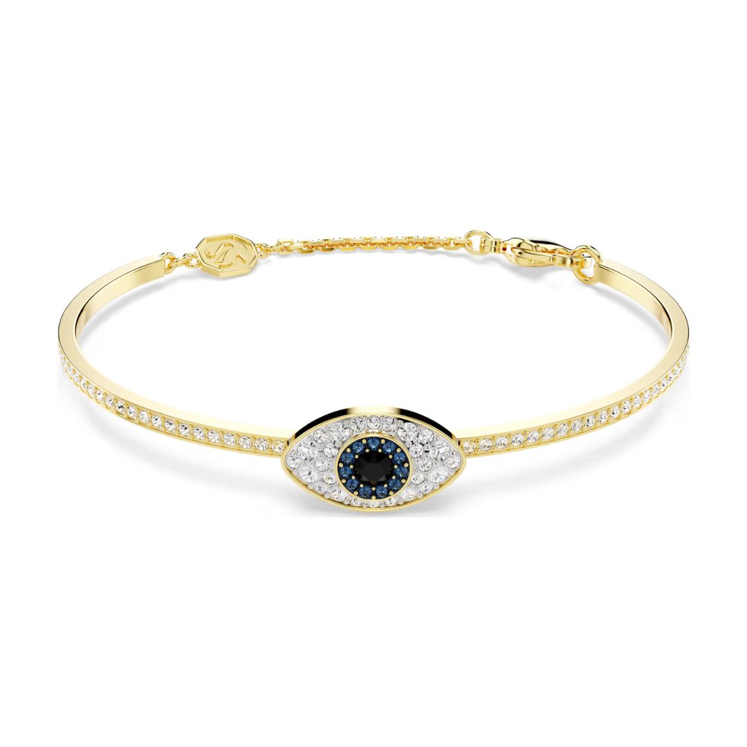 Swarovski Symbolica Evil Eye rannekoru, keltakullanväri ja eri väriset kristallit