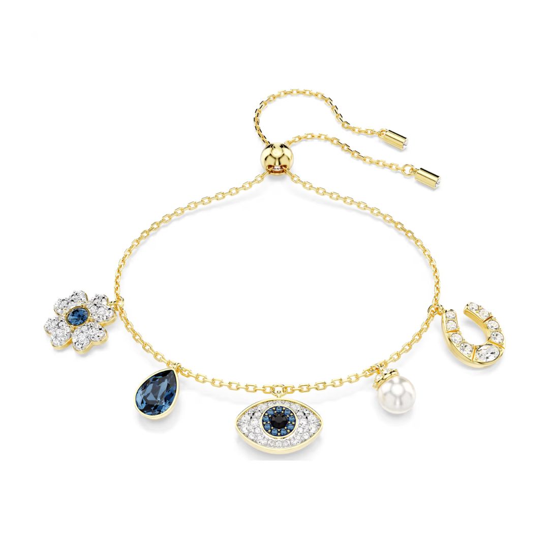 Swarovski Symbolica rannekoru, keltakullanvärinen ja eri väriset kristallit, 5692162