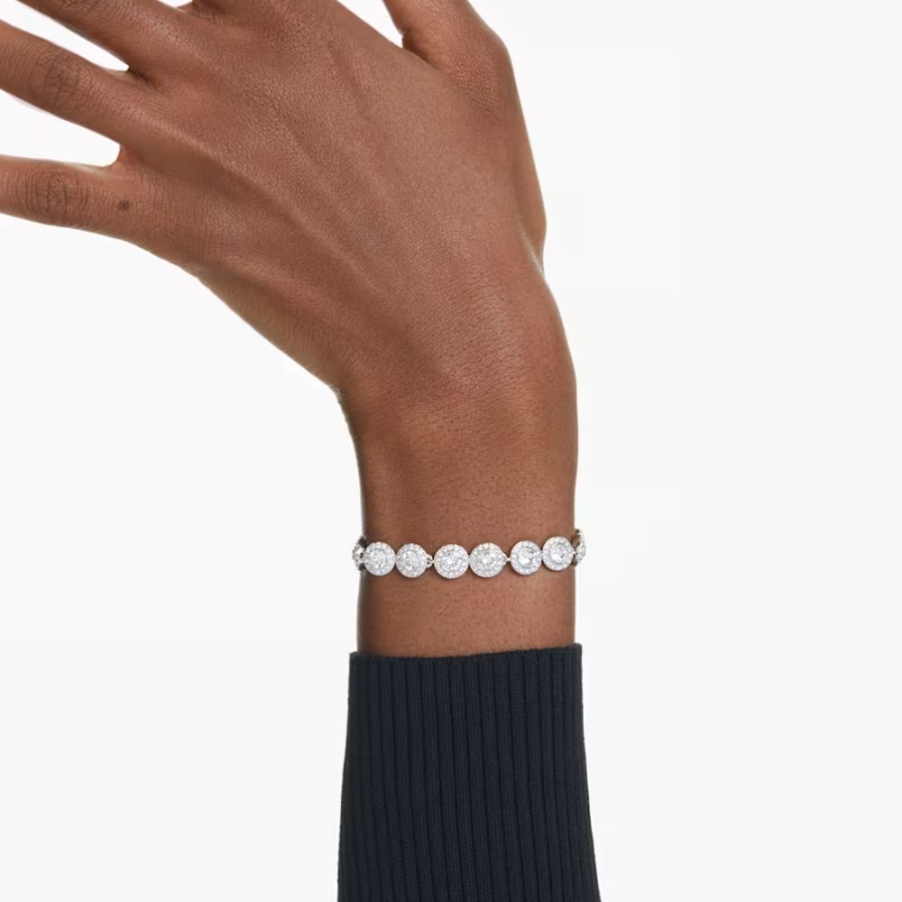 Swarovski Una Angelic Tennis rannekoru, vaalea metalli ja kirkkaat kristallit, 5682279