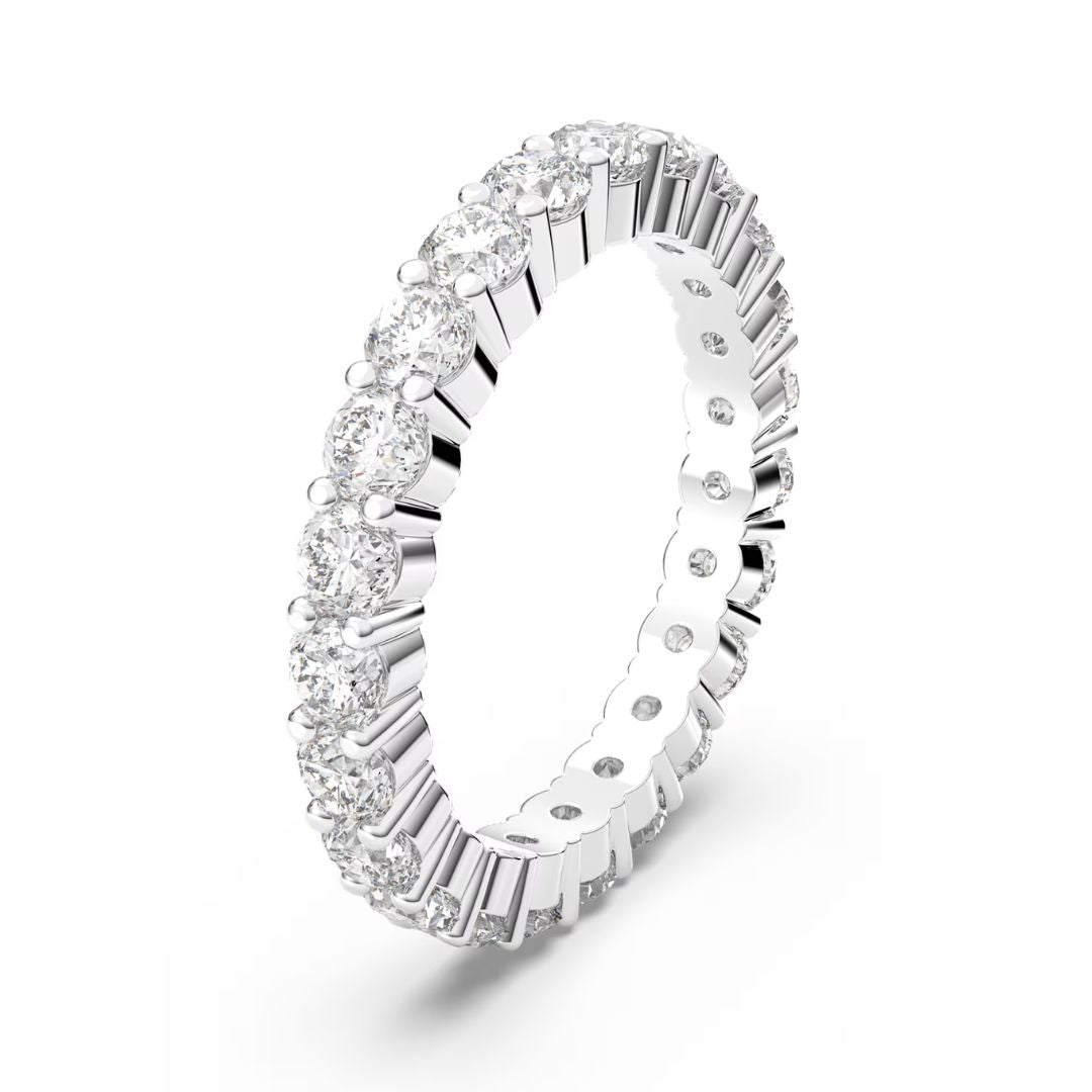Swarovski Vittore XL Ring, Rhodium Plated and White Crystals, 5257490