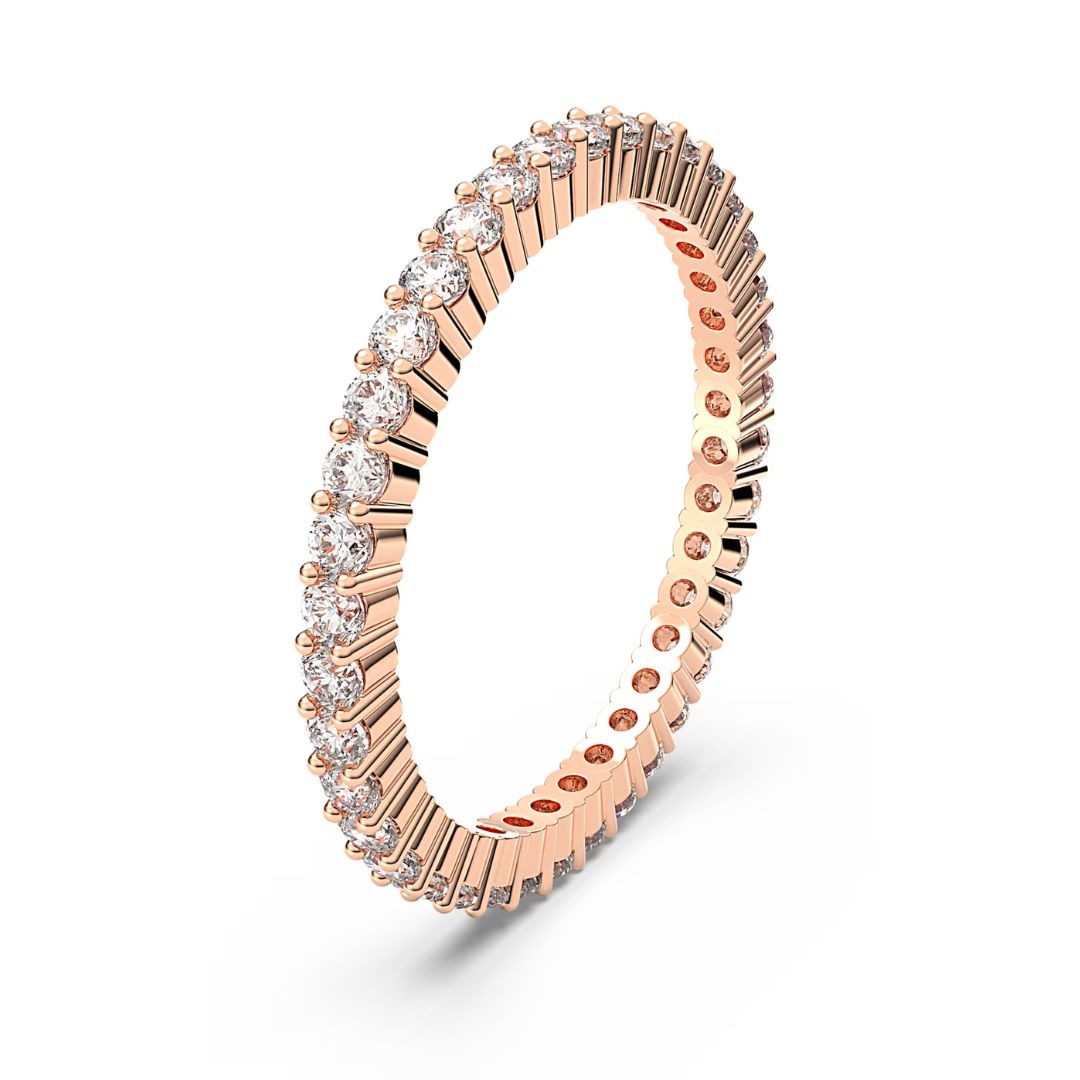 Swarovski Vittore sormus, ruusukullanväri ja kirkkaat kristallit, 5656303