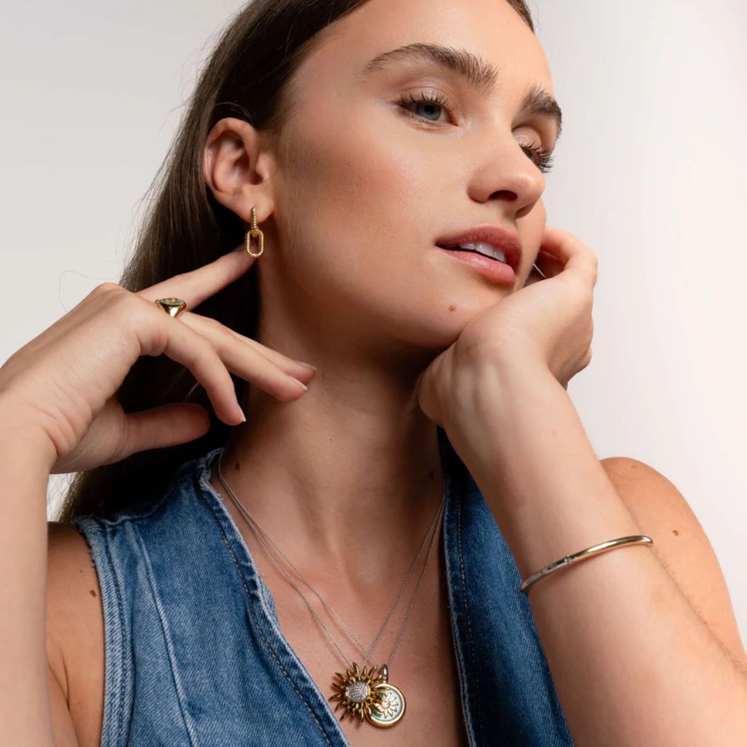 TI SENTO Earrings, Yellow Gold-Plated Silver 7963SY