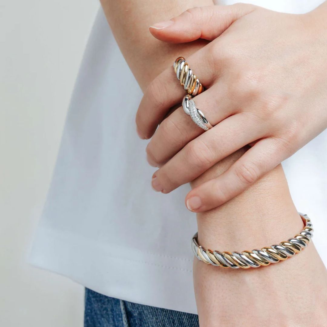TI SENTO Bracelet in Yellow Gold Plated Silver and Silver, 23078SY