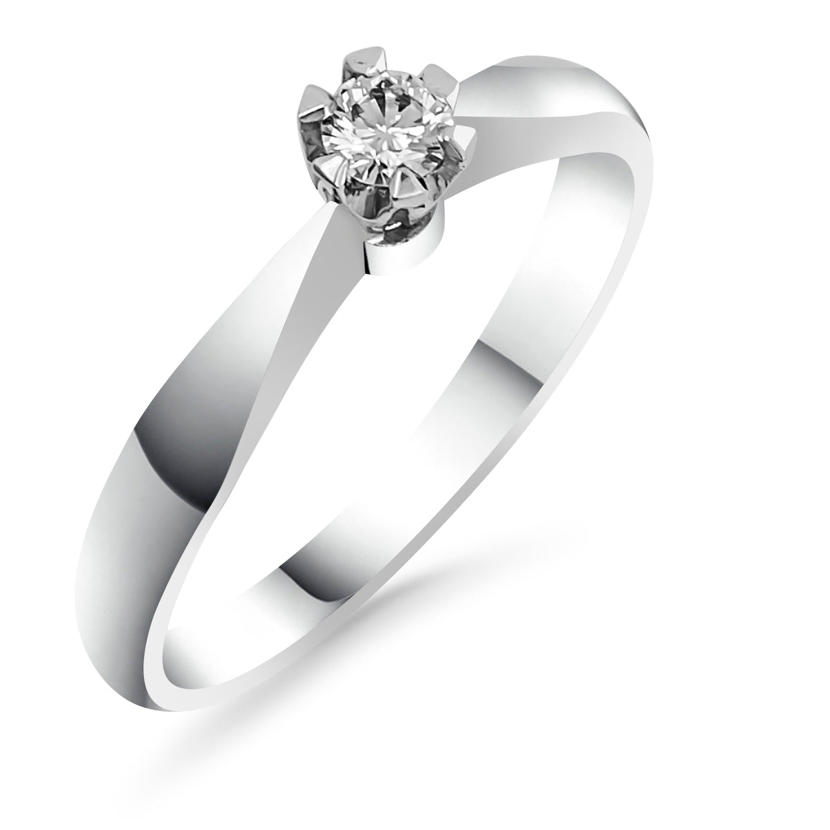 Silván timanttisormus 0,10ct, 14K valkokultaa, Silván timanttikorut - Silván - Laatukoru