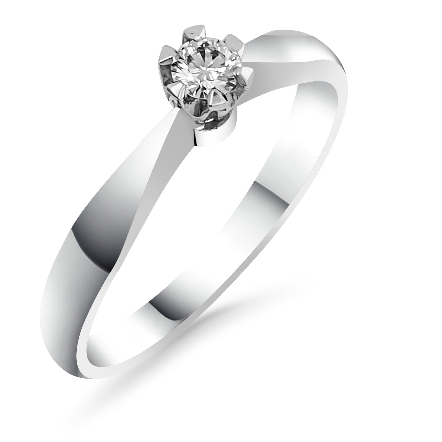 Silván timanttisormus 0,10ct, 14K valkokultaa, Silván timanttikorut - Silván - Laatukoru