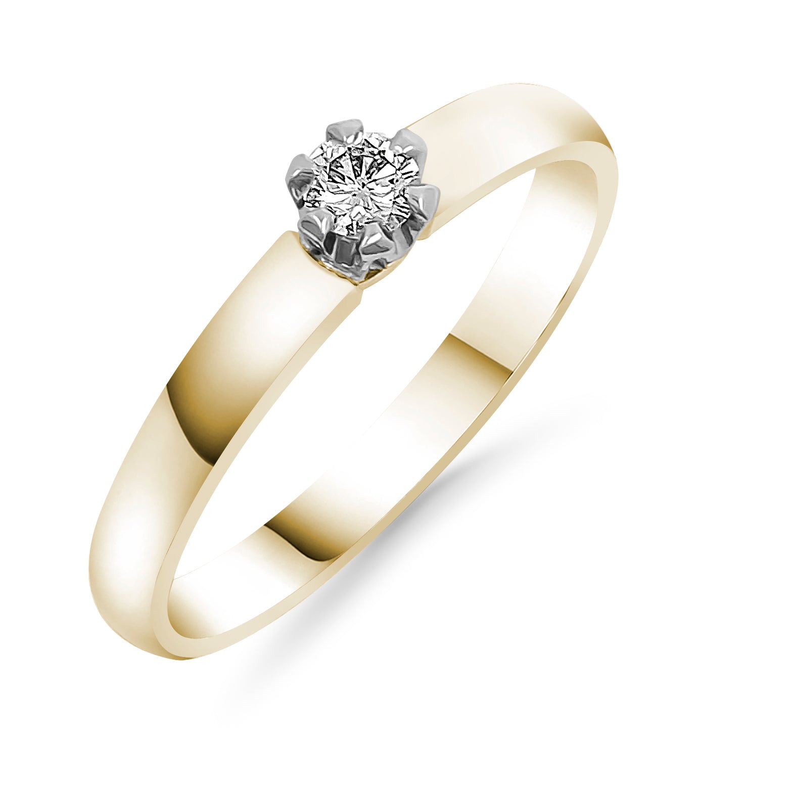 Silván timanttisormus 0,10ct, 14K keltakultaa, Silván timanttikorut - Silván - Laatukoru