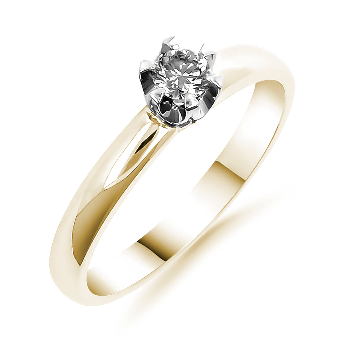 Silván timanttisormus 0,15ct, 14K keltakultaa, Silván timanttikorut - Silván - Laatukoru