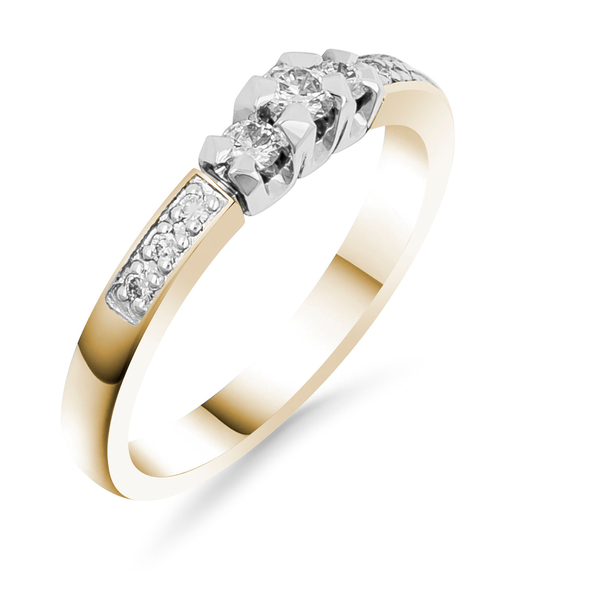 Silván timanttisormus 0,22ct, 14K keltakultaa, Silván timanttikorut - Silván - Laatukoru