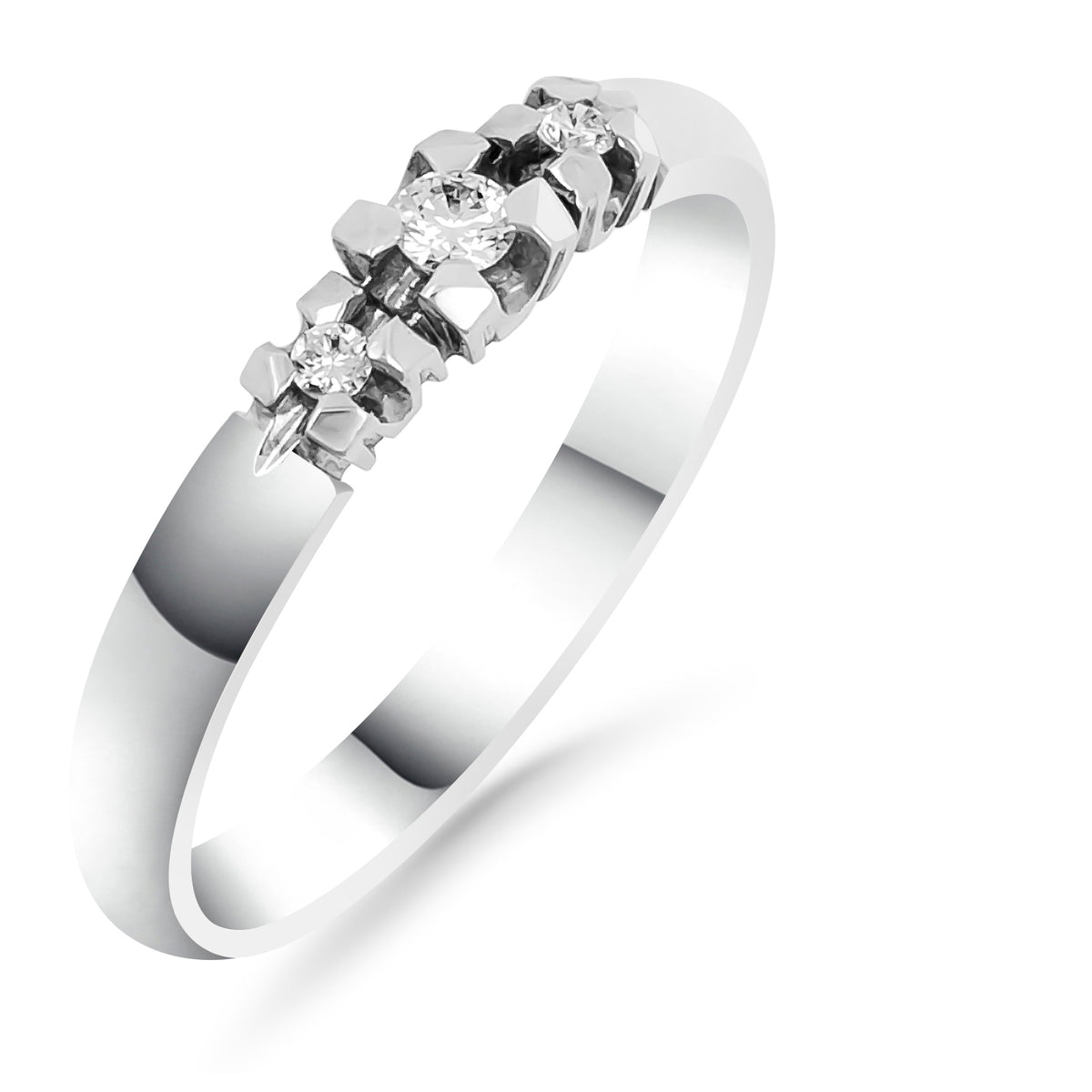 Silván timanttisormus 0,09ct, 14K valkokultaa, Silván timanttikorut - Silván - Laatukoru