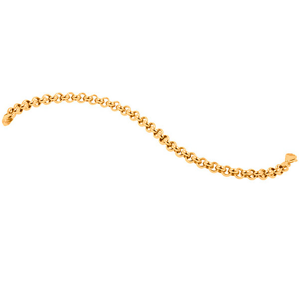 Keltakultainen papuranneketju, 5 mm - Laatukoru - Laatukoru
