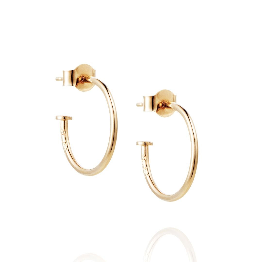 Efva Attling 101 Plain Hoops korvakorut, keltakultaa