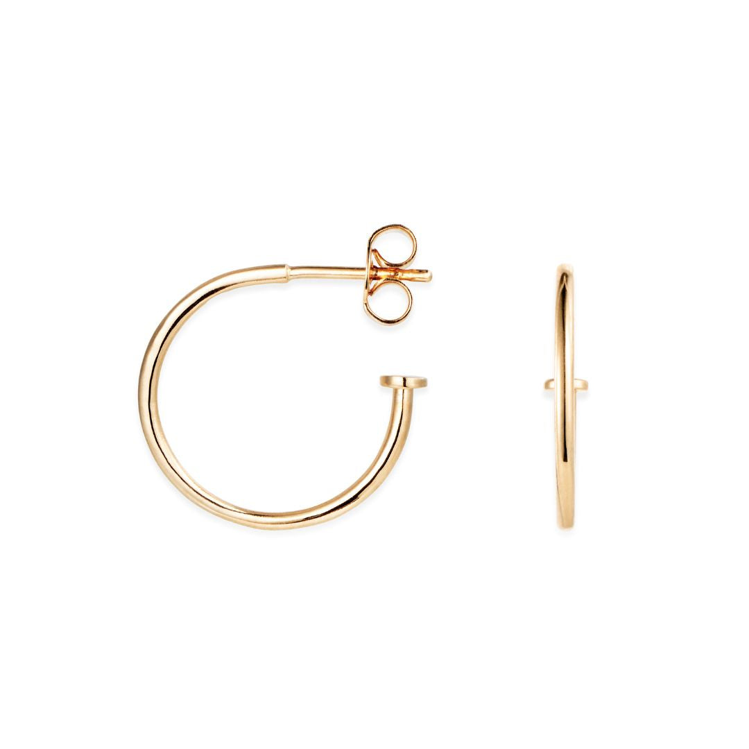 Efva Attling 101 Plain Hoops korvakorut, keltakultaa