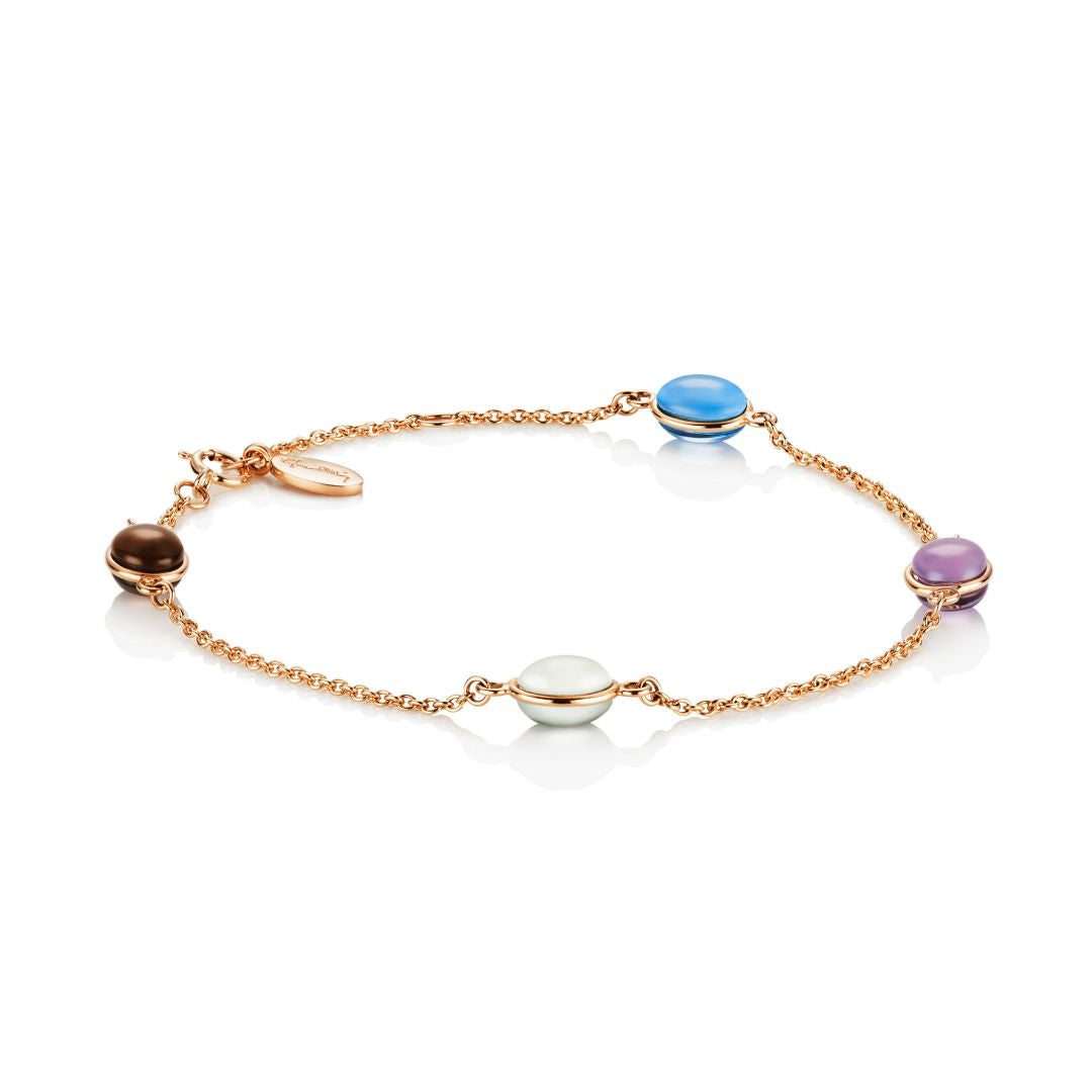 Efva Attling Love Beads Flow rannekoru, keltakultaa jalokivillä