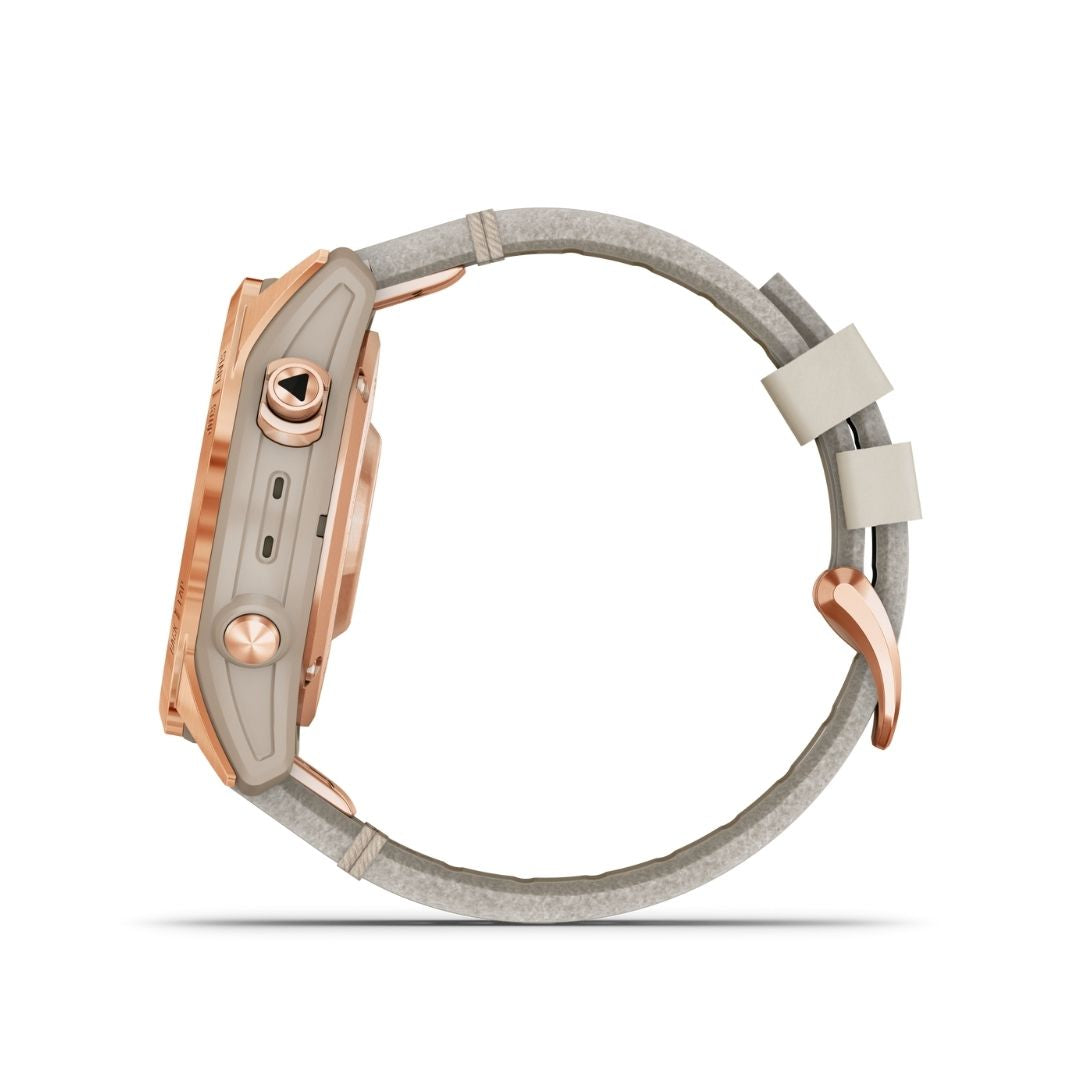 Garmin Fēnix 7S Sapphire Solar 42 mm ruusukulta ja kalkkikivi, multisport-GPS-kello 010-02539-35