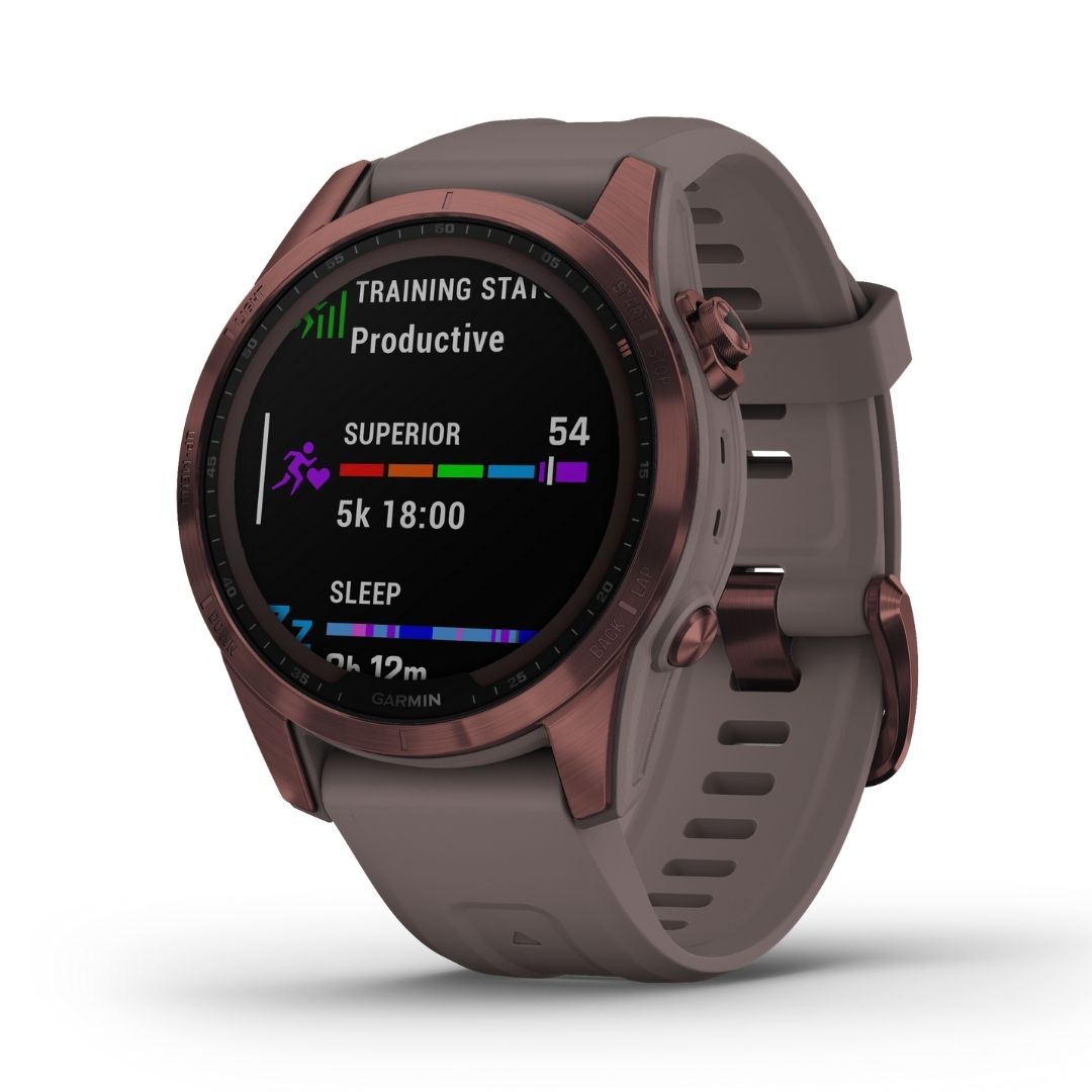 Garmin Fenix 7S Sapphire Solar 42 mm pronssi ja harmaa, multisport-GPS-kello 010-02539-29