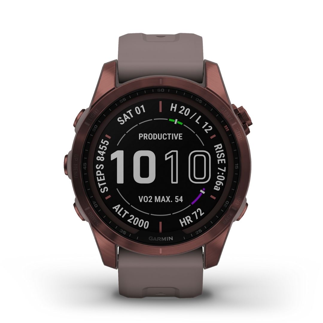 Garmin Fenix 7S Sapphire Solar 42 mm pronssi ja harmaa, multisport-GPS-kello 010-02539-29