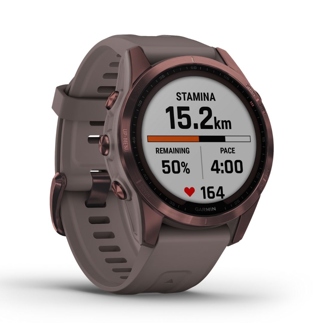 Garmin Fenix 7S Sapphire Solar 42 mm pronssi ja harmaa, multisport-GPS-kello 010-02539-29