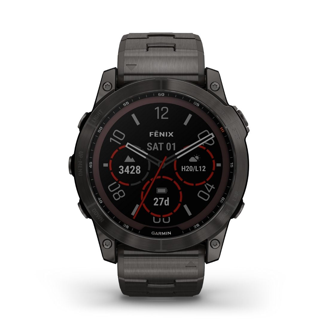 Garmin Fenix 7X Sapphire Solar 51 mm hiilenharmaa, multisport-GPS-kello 010-02541-27