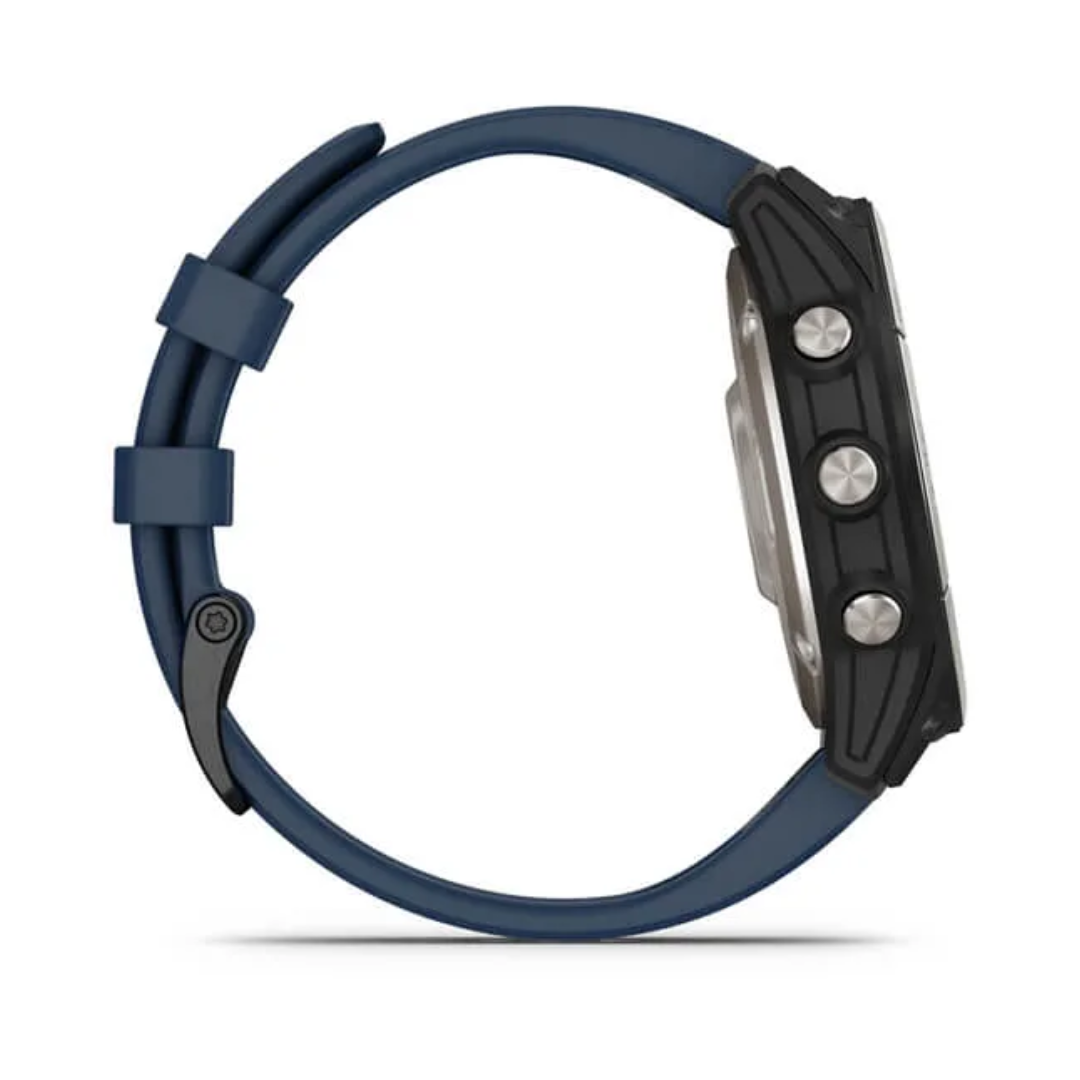 Garmin Quatix 7 Sapphire Edition, titaani ja tummansininen silikoniranneke, Amoled GPS-älykello 010-02582-61