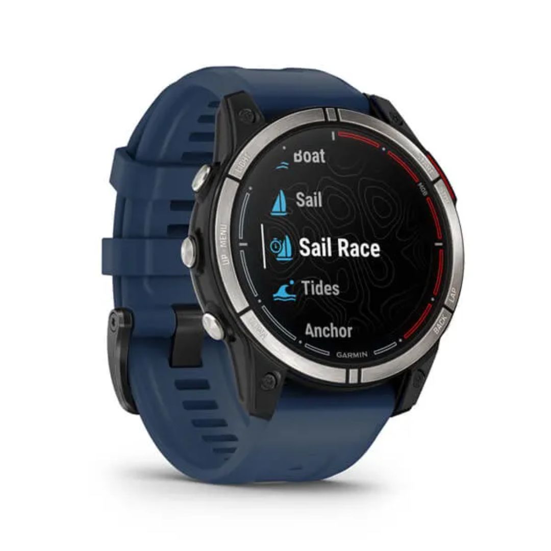 Garmin Quatix 7 Sapphire Edition, titaani ja tummansininen silikoniranneke, Amoled GPS-älykello 010-02582-61