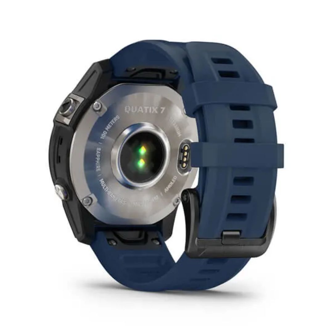Garmin Quatix 7 Sapphire Edition, titaani ja tummansininen silikoniranneke, Amoled GPS-älykello 010-02582-61