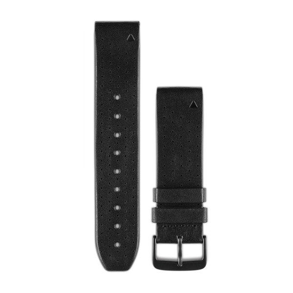 Garmin QuickFit 22mm ranneke, musta rei'itetty nahka 010-12500-02 - Garmin - Laatukoru