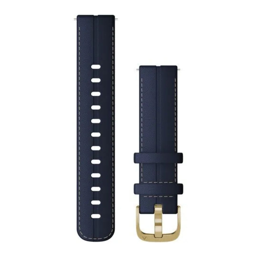 Garmin Quick release -nahkaranneke 18mm, pikakiinnitys, tummansininen, 010-12932-08